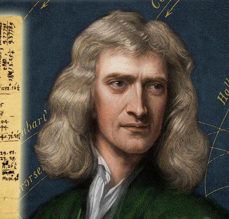 Newton’s handwritten notes and calculations