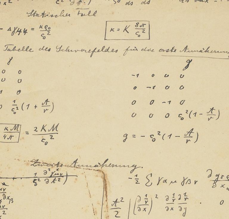 Albert Einstein - Michele Besso manuscript detail