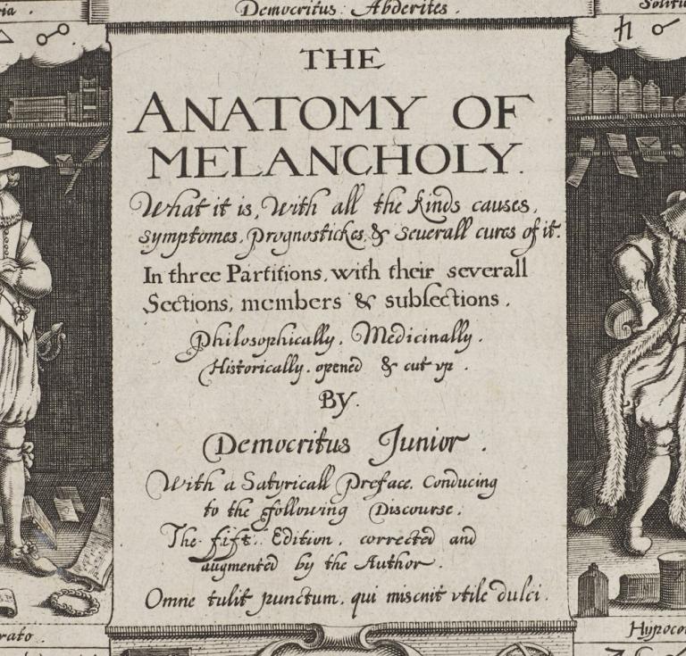 Anatomy of Melancholy title page