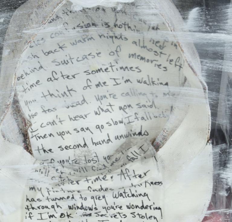 Handwritten lyrics of “Time After Time” art piece created by Cyndi Lauper