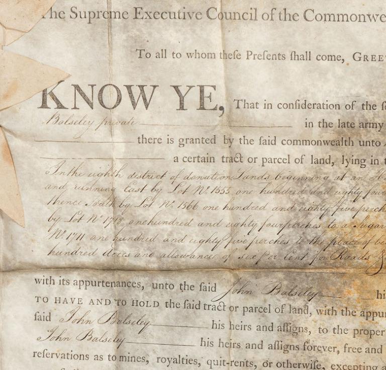 Benjamin Franklin partly printed document