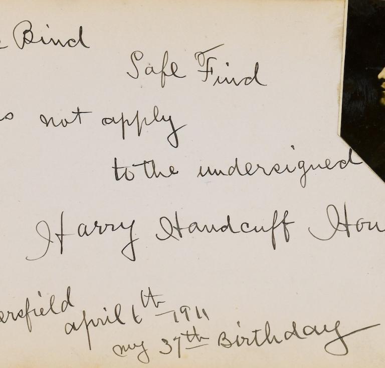 Harry Houdini’s signature in an autograph book