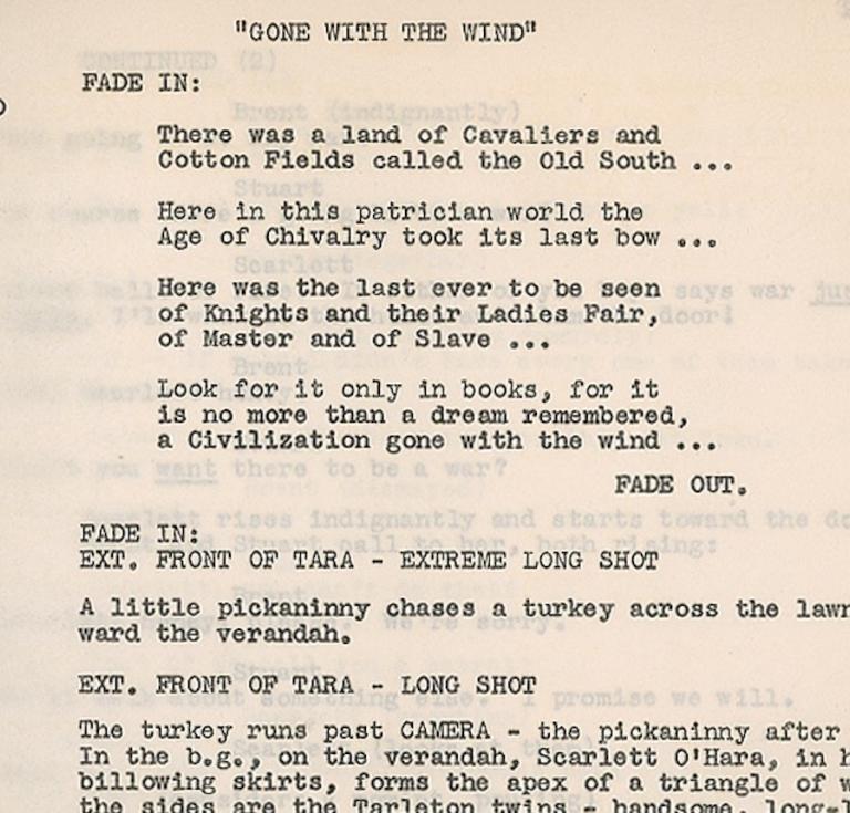 Leslie Howard's Gone With the Wind script pages