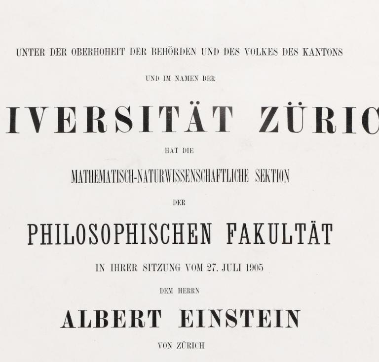 Einstein's diploma 1905