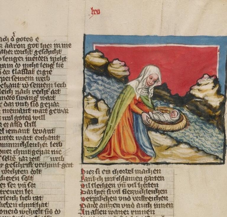 Moses Placed in the River, about 1400–1410