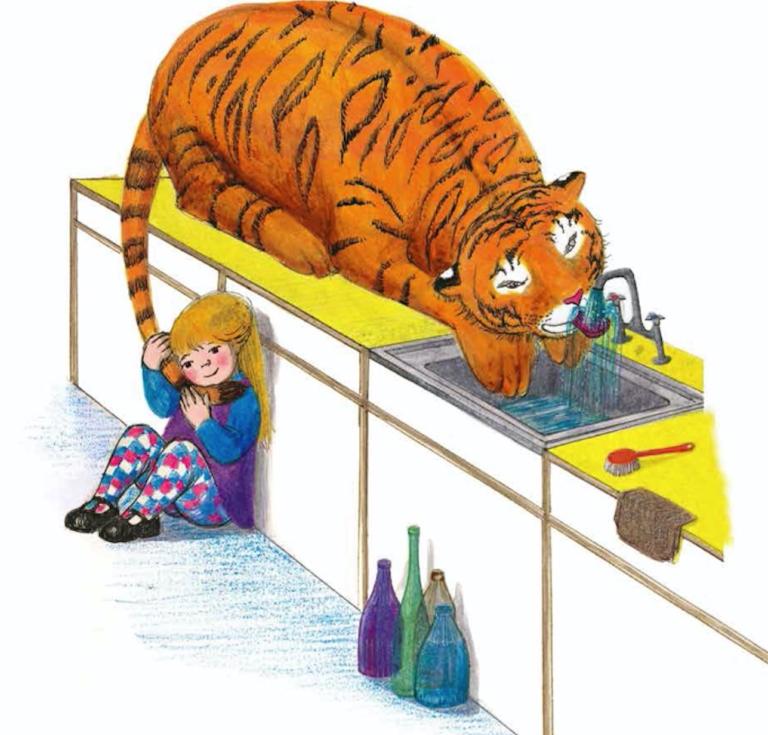 Illustration from Judith Kerr's The Tiger Who Came to Tea