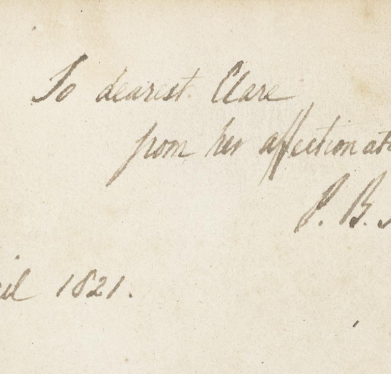 Poesie Toscane inscribed by Percy Shelley to Claire Clairmont