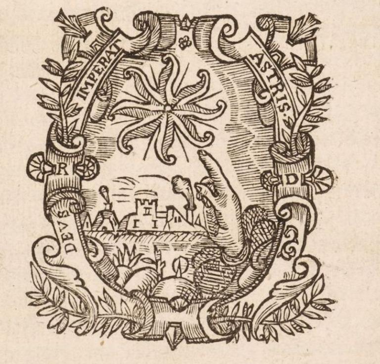 The printer’s device on the title page of A Briefe Description of Universal Mappes and Cardes..., 1589