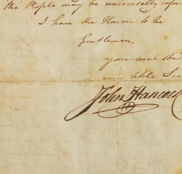 John Hancock Letter 1776