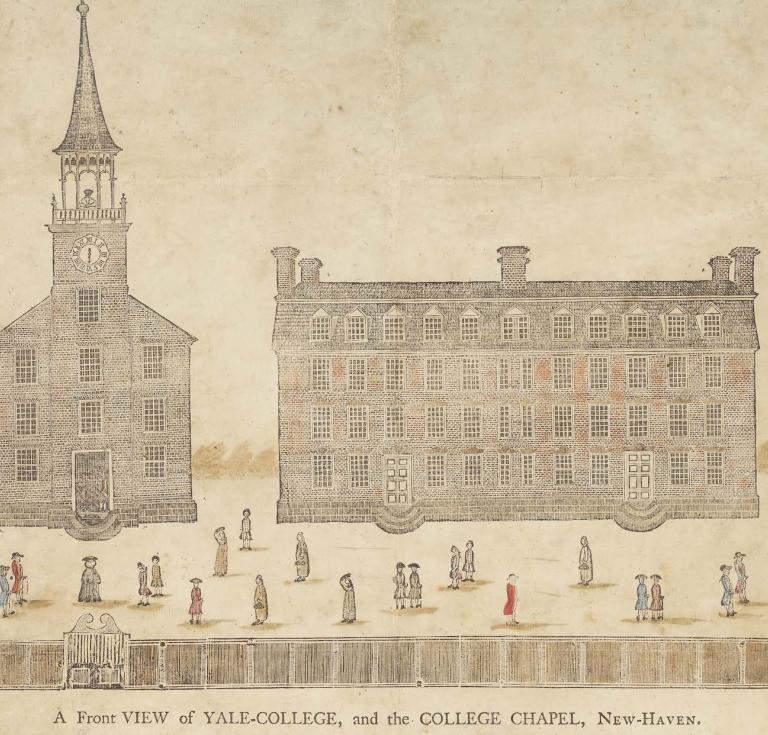 Daniel Bowen’s A Front View of Yale-College and The College Chapel, New-Haven, 1786