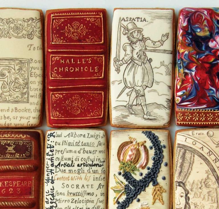 Shakespeare scholar Ella Hawkins bakes and designs intricately decorated cookies (or biscuits) that take a page from antiquarian books and medieval manuscripts.
