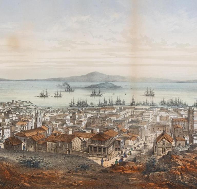 Vue de San Francisco en 1860, published by Henry Payot.