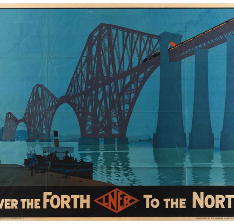 Lithographic poster of the Forth Bridge