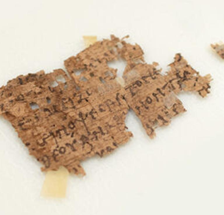 This ancient Greek papyrus fragment of the Gospel of John is no larger than a credit card.