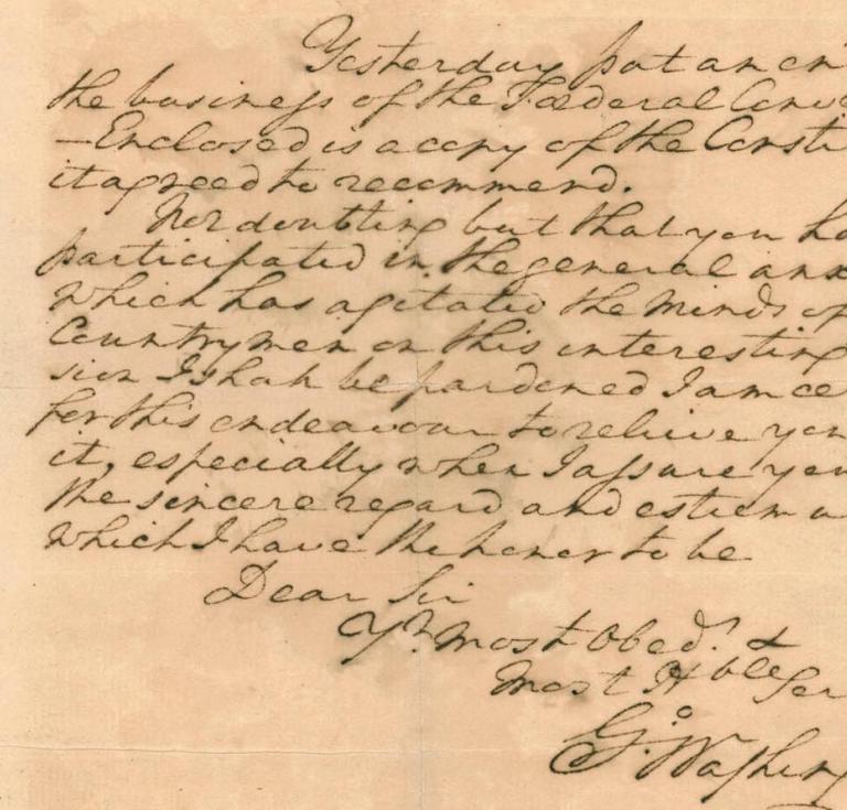 George Washington's letter to Thomas Jefferson