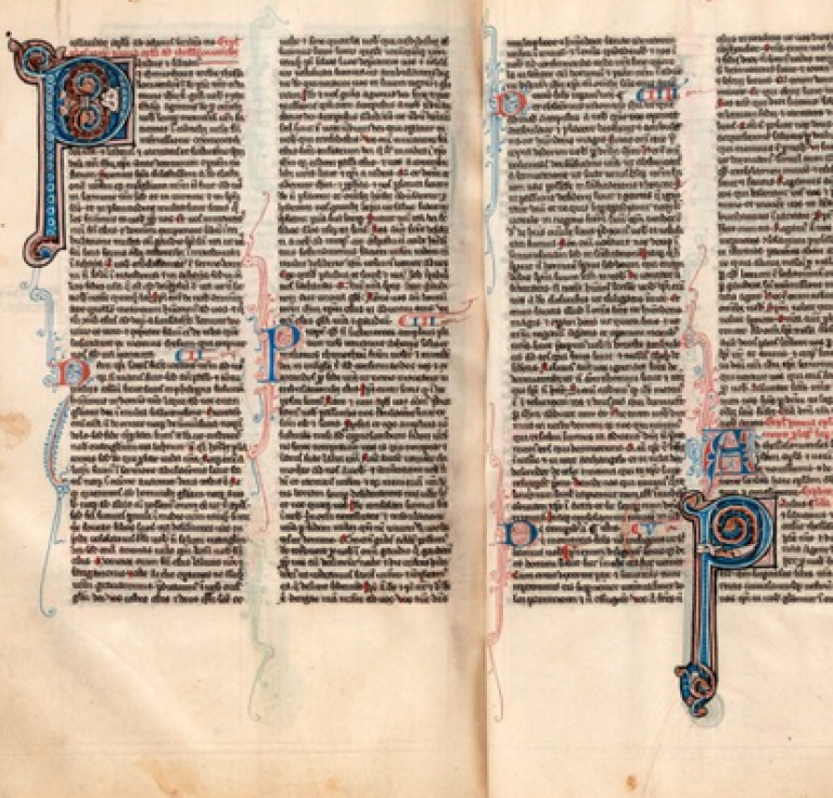 Opening from thirteenth-century Oxford Bible