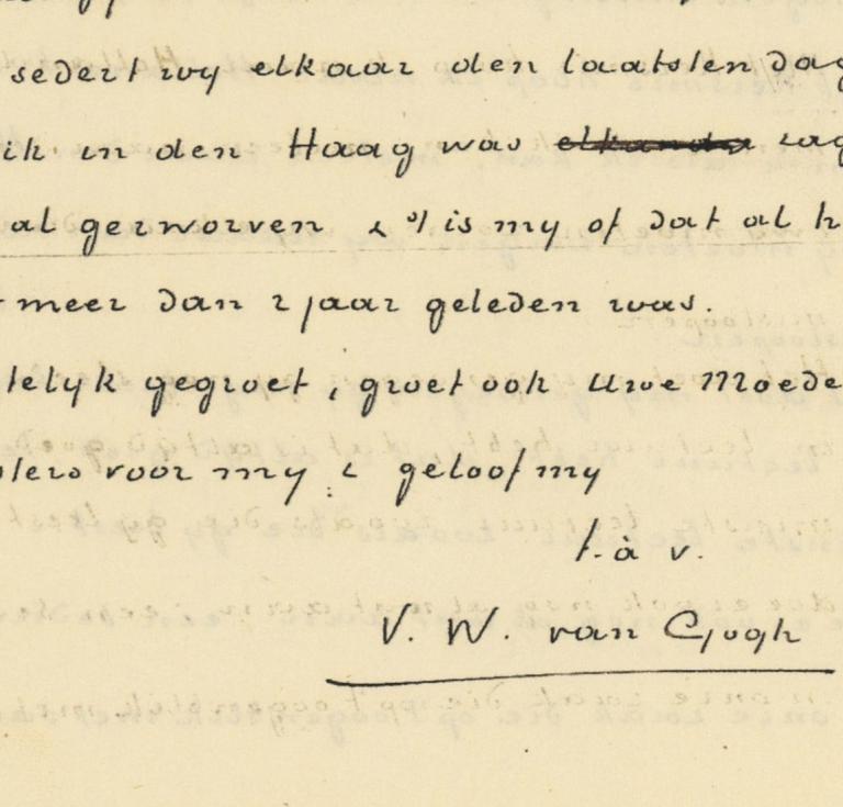 Vincent van Gogh Autograph Letter Signed: Handwritten letter from Paris by the young "V. W. van Gogh," addressing his love of literature