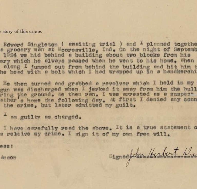 John Dillinger's signed plea and detailed description