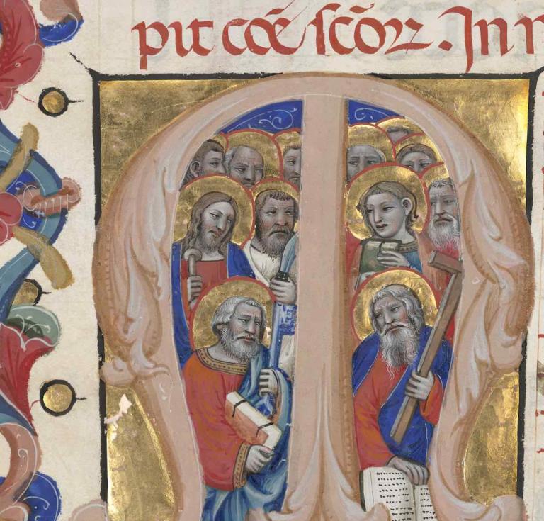 Initial M: The Apostles, Italian, about 1392–  1402
