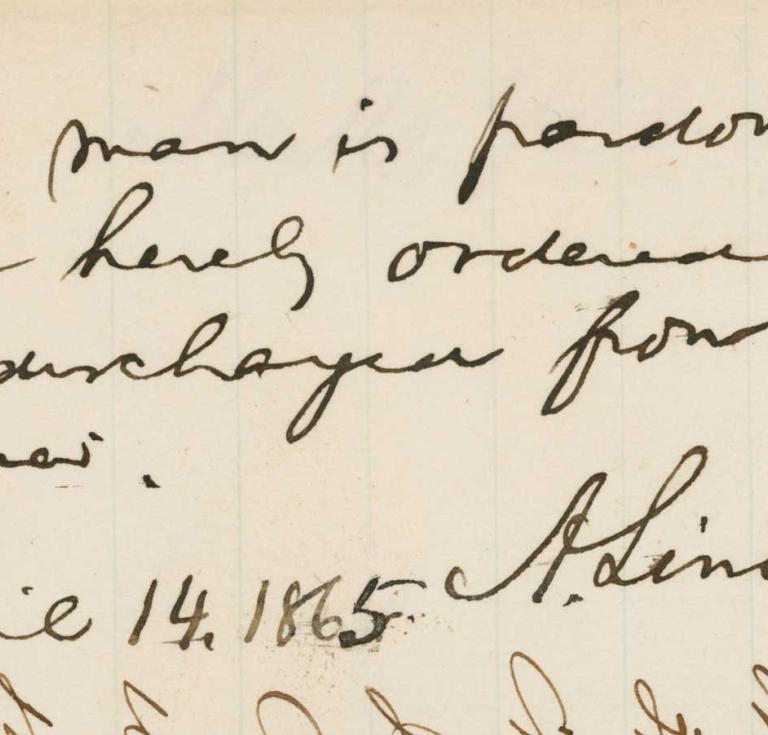 Lincoln Pardon Signature
