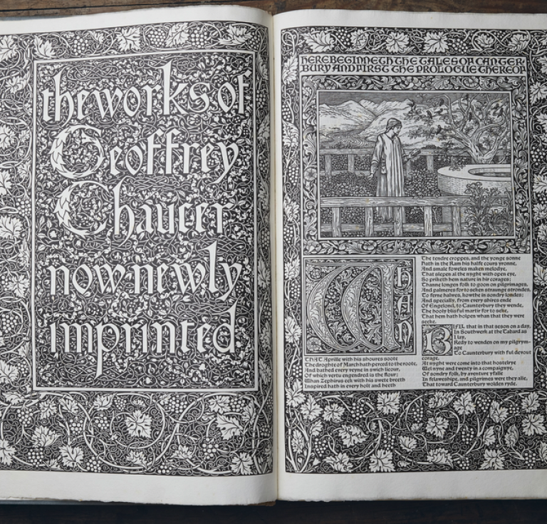 Title opening of the Kelmscott Chaucer