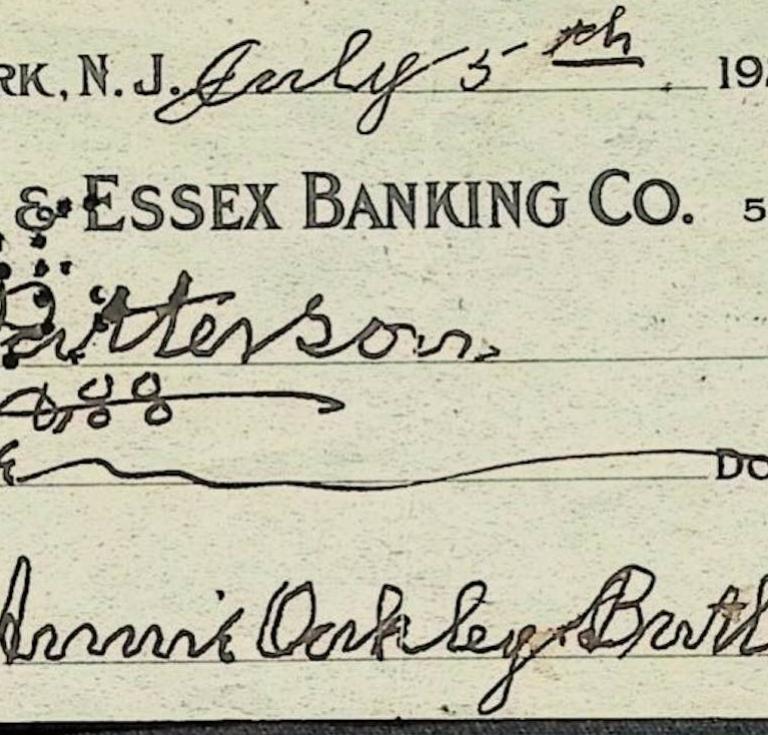 Annie Oakley's personal check