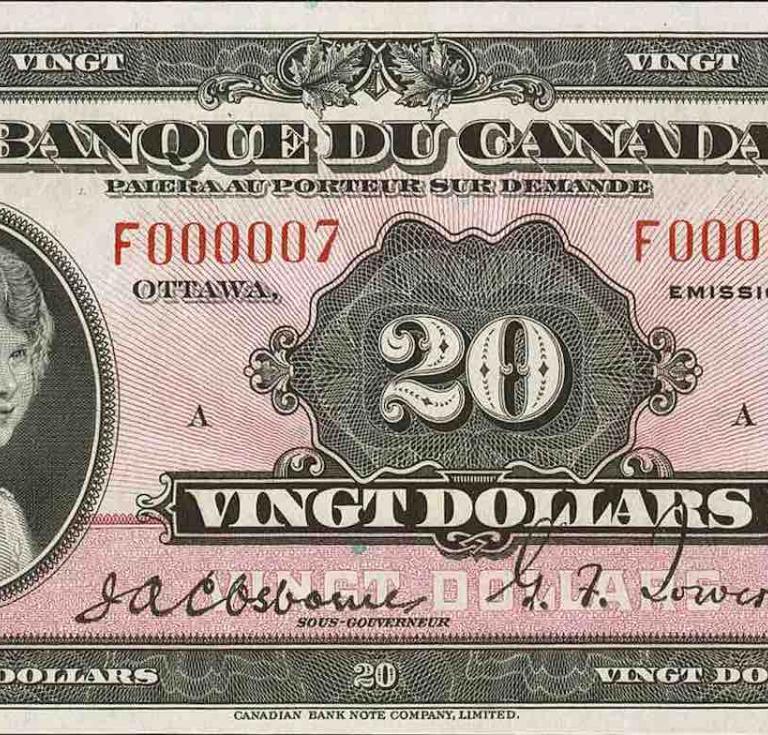 Serial Number 7 Canada Bank of Canada $20 1935