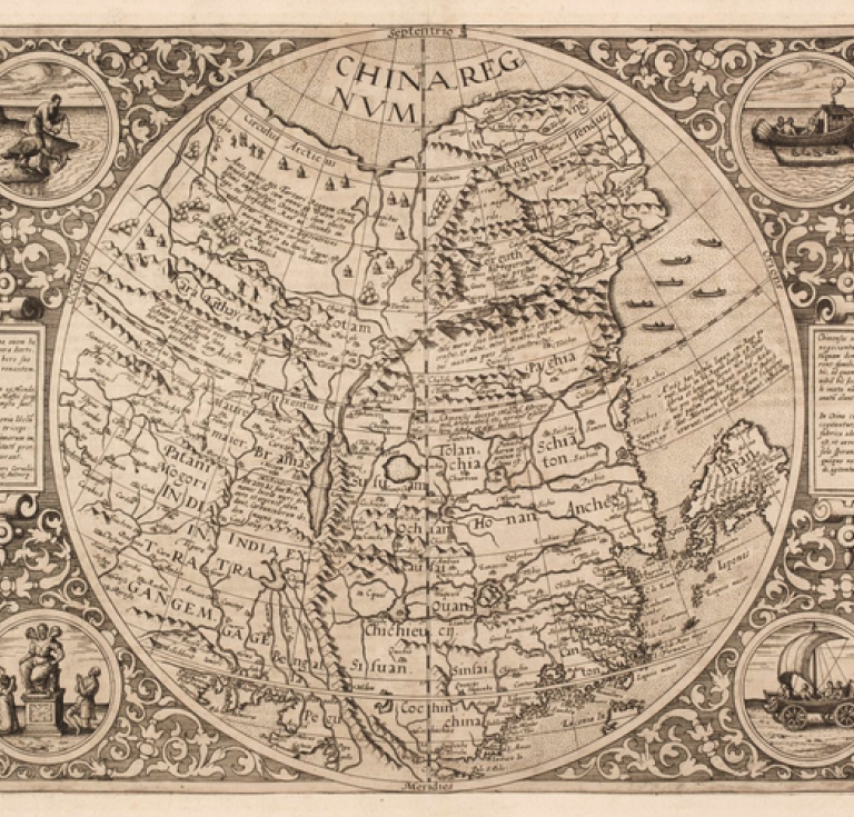 1593 printed map of China