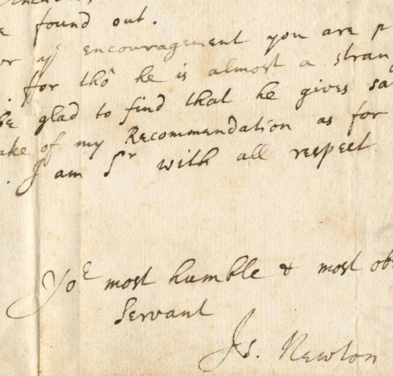 As the letter shows Newton was deeply interested in the teaching of mathematics and modernising the curriculum