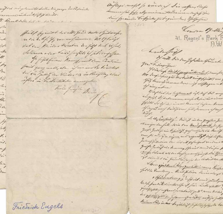 The Engels letter to the journalist Carl Hirsch