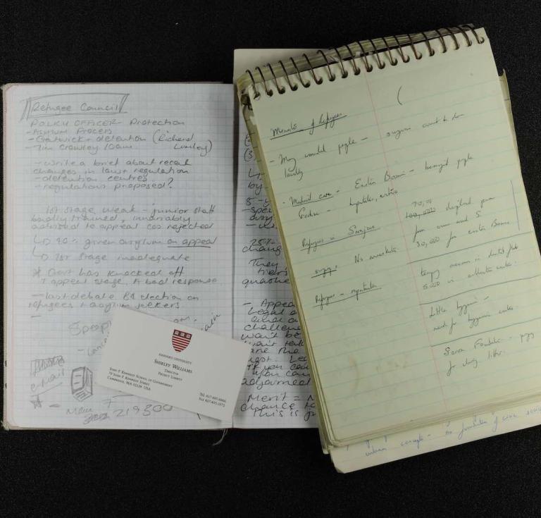 Shirley Williams' notebooks