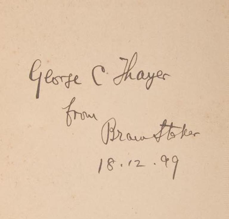 First American edition of Dracula inscribed by Bram Stoker