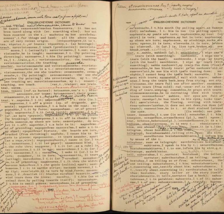 Rodolphe Petter's English-Cheyenne Dictionary (1915) which is included in the Ayer North and Middle American Linguistics Collection.