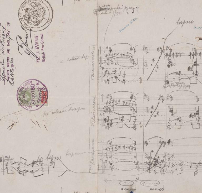 Vaslav Nijinsky, The Afternoon of a Faun (L’Après-midi d’un  Faune), choreographic notation, ca. 1913–15
