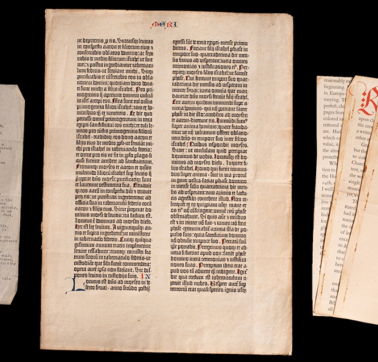 The Gutenberg Bible leaf