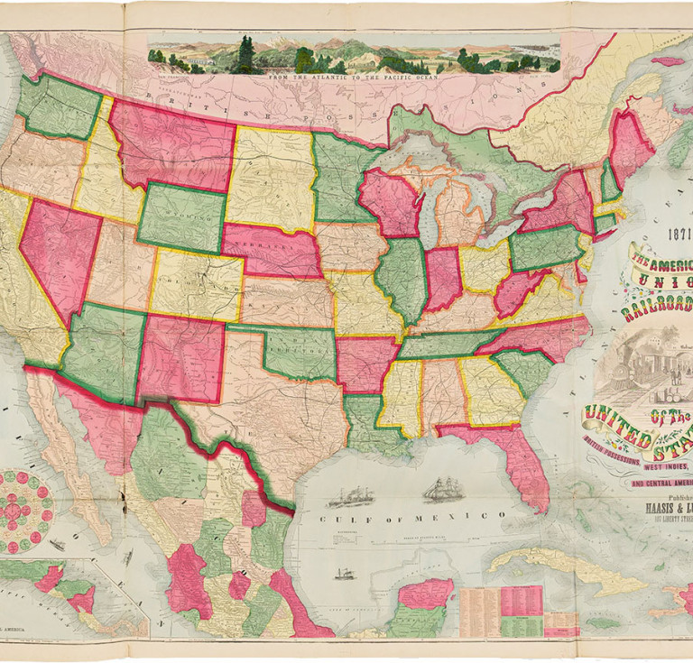 Haasis & Lubrecht's The American Union Railroad Map Of The United States, British Possessions, West Indies, Mexico, And Central America