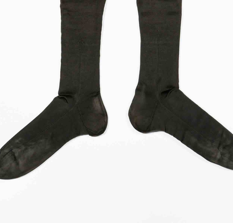Silk stockings belonging to Charles Dickens
