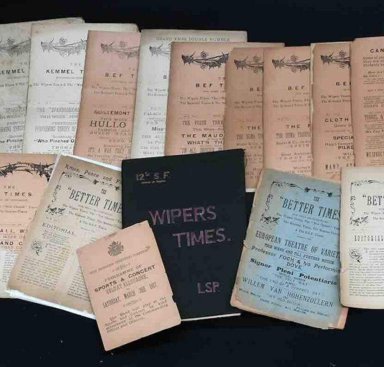 A near complete run of The Wipers Times newspaper written and printed by soldiers during the First World War, sold for £7,000