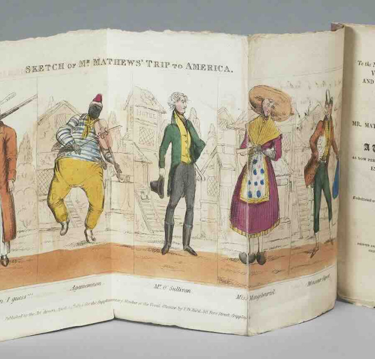 Charles Mathews (1776–1835) Sketches of Mr. Mathews’s 'Trip to America' Including the Songs, Adventures, Anecdotes, etc. (London, J. D. Bird, 1824) 