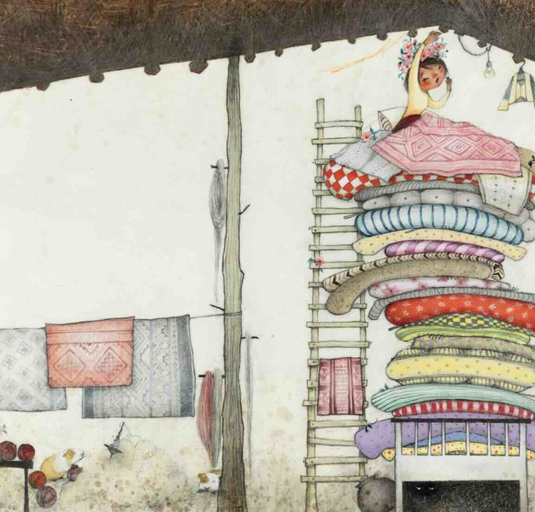 La Princesa and the Pea by Susan Middleton Elya, illustration by Juana Martinez-Neal