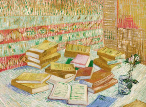Vincent Van Gogh’s Piles de romans parisiens et roses dans une verre (Romans parisiens)
