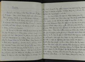 Ronald Blythe's Fidelity notebook.