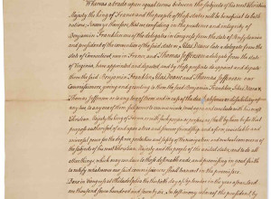 Lot 29: Letter of credence appointing Benjamin Franklin, Thomas Jefferson, and Silas Deane commissioners to the court of France to negotiate a treaty of alliance, September 30, 1776, sold for $563,200