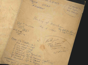 Captain Robert A. Lewis’s mission-used flight logbook from the Enola Gay